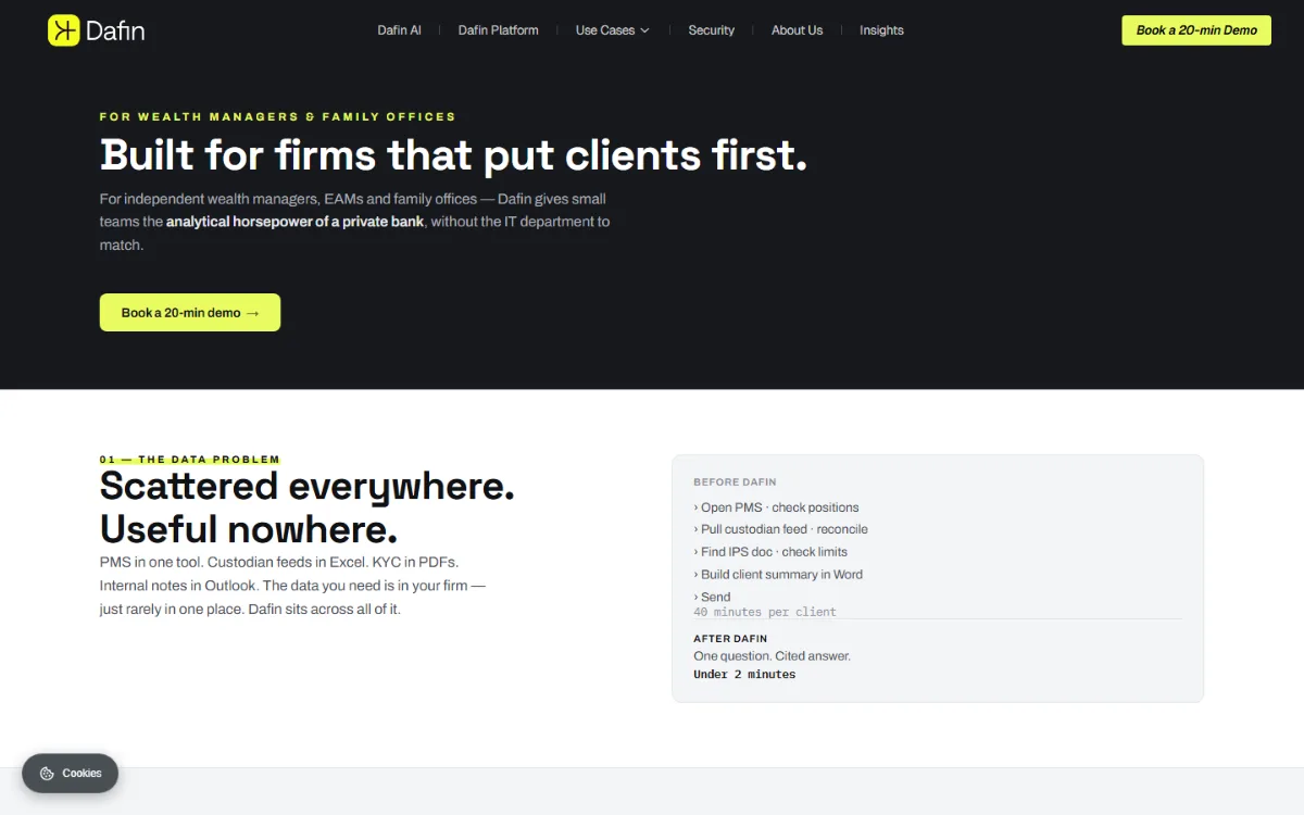 Page for wealth managers