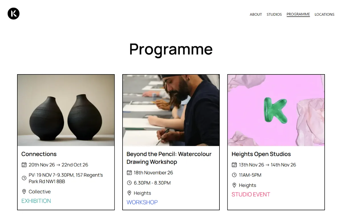 Exhibitions and workshops programme